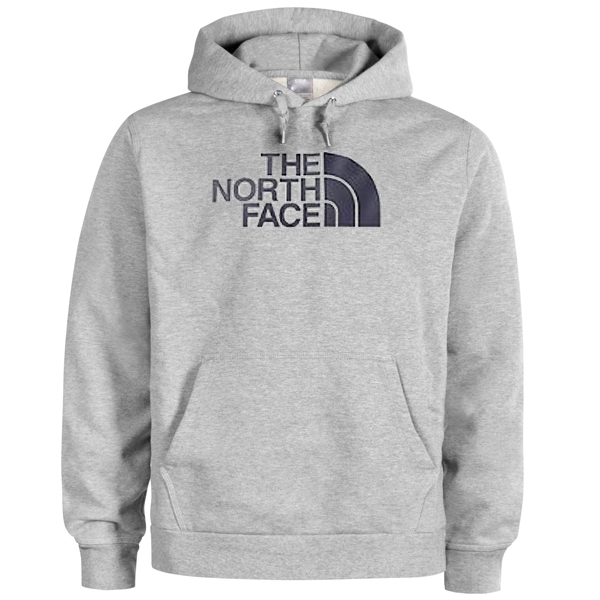 grey north face sweatshirt