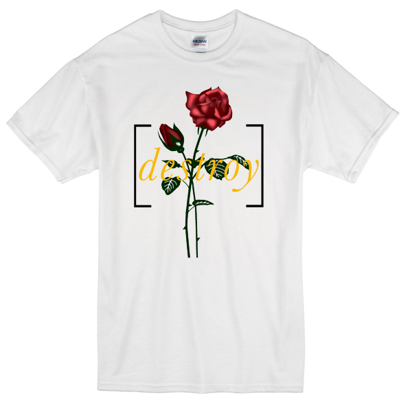 Destroy Red Rose T-shirt - newgraphictees.com