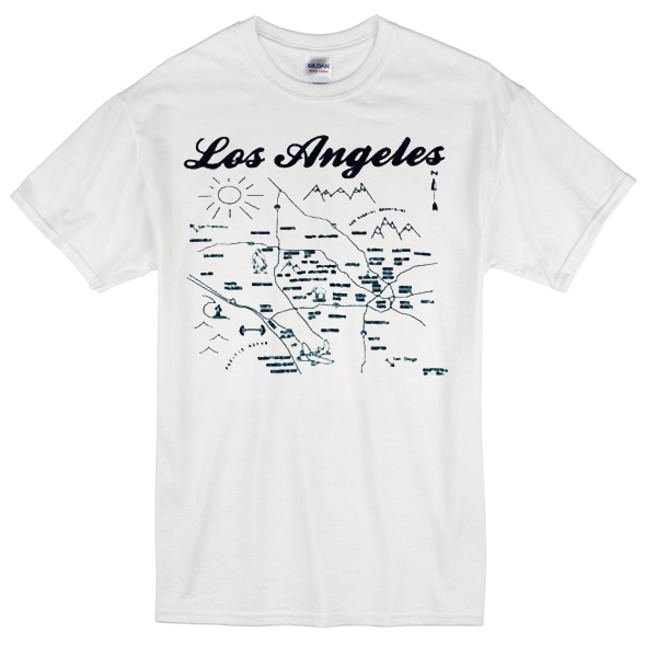 Los Angeles Vintage Maps T Shirt Newgraphictees Com