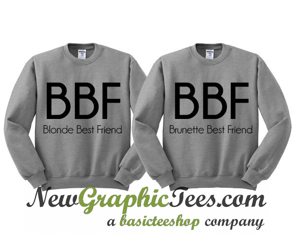 blonde and brunette best friend sweatshirts