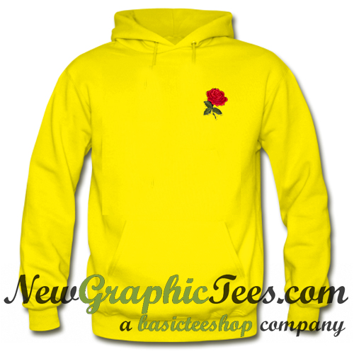 yellow hoodie with rose