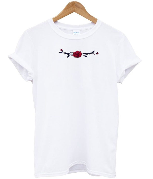 white tshirt rose