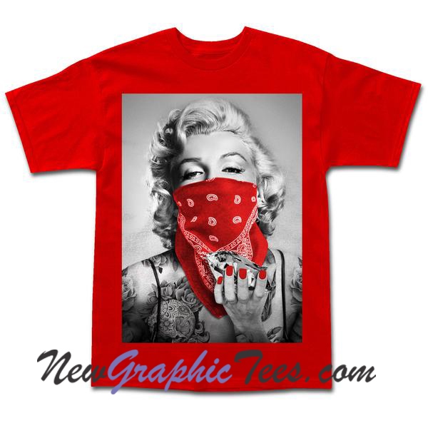 Marilyn Monroe Red Bandana T Shirt -  Marilyn Monroe Red  Bandana T Shirt