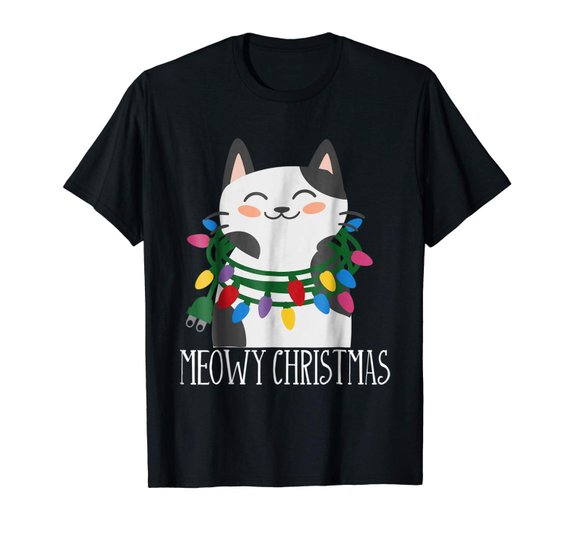 Meowy Christmas Holiday Tshirt - Newgraphictees.com Meowy Christmas 