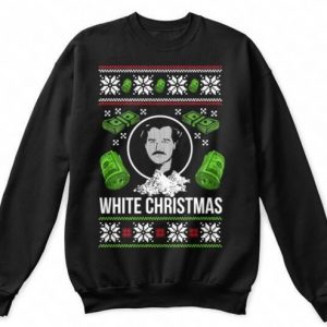 White Christmas Pablo Escobar Narcos Plata O Plomo Silver Or Lead Funny Novelty Christmas Jumper Sweatshirt