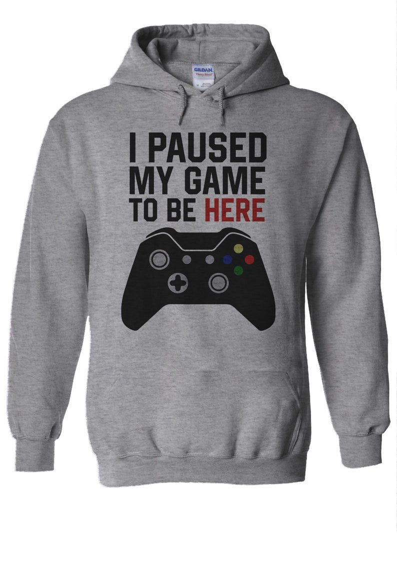 I Paused My Game to Be Here Adult Hooded Sweatshirt