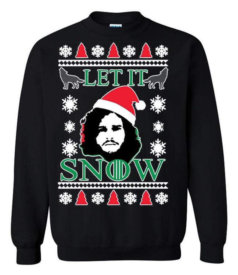 Let It Snow GoT Jon Snow Ugly Christmas Sweater Unisex Crewneck ...