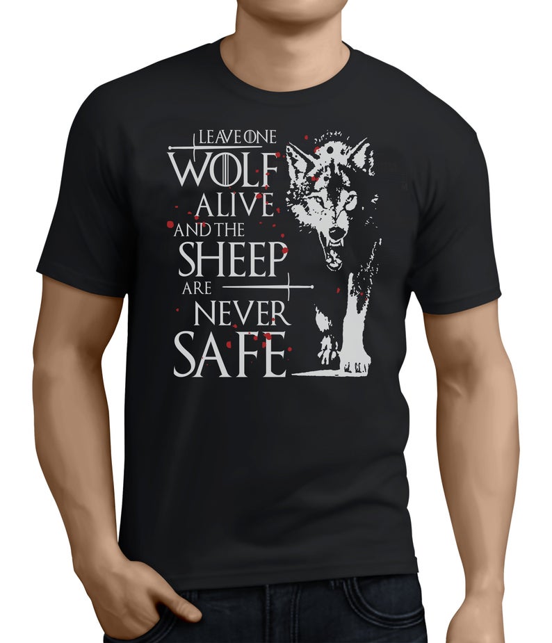 Leave One Wolf Alive Arya Stark Quote Game Of Thrones T-Shirt ...
