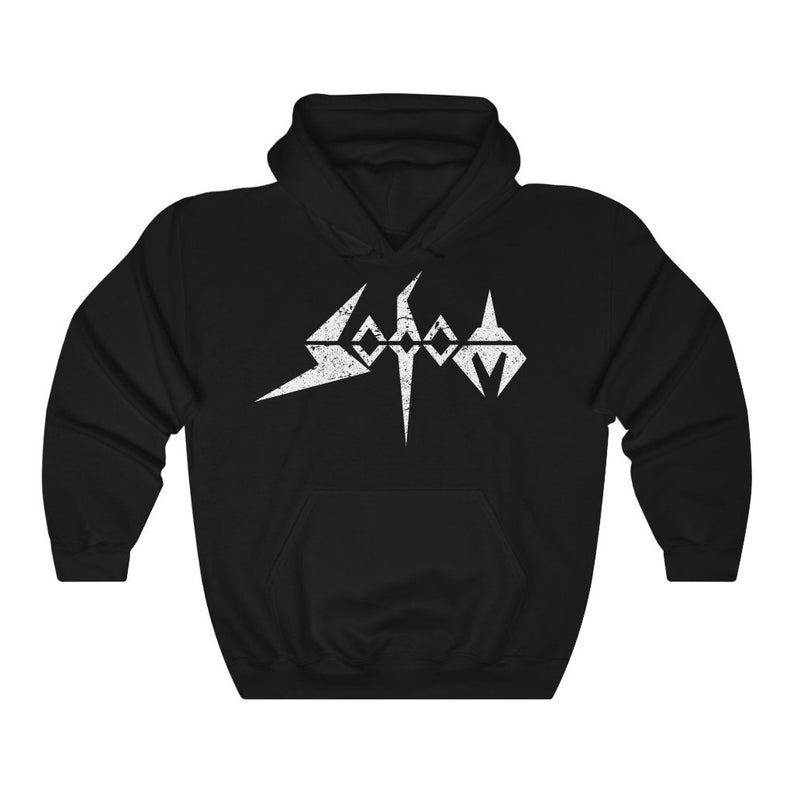 Sodom Distressed Logo Hoodie - newgraphictees.com Sodom Distressed Logo ...