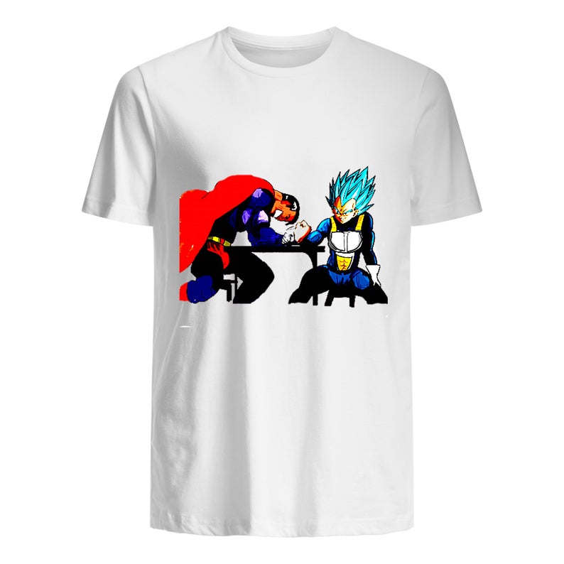 Strength Of Heroes Superman Vs Vegeta T Shirt Newgraphictees Com Strength Of Heroes Superman Vs Vegeta T Shirt