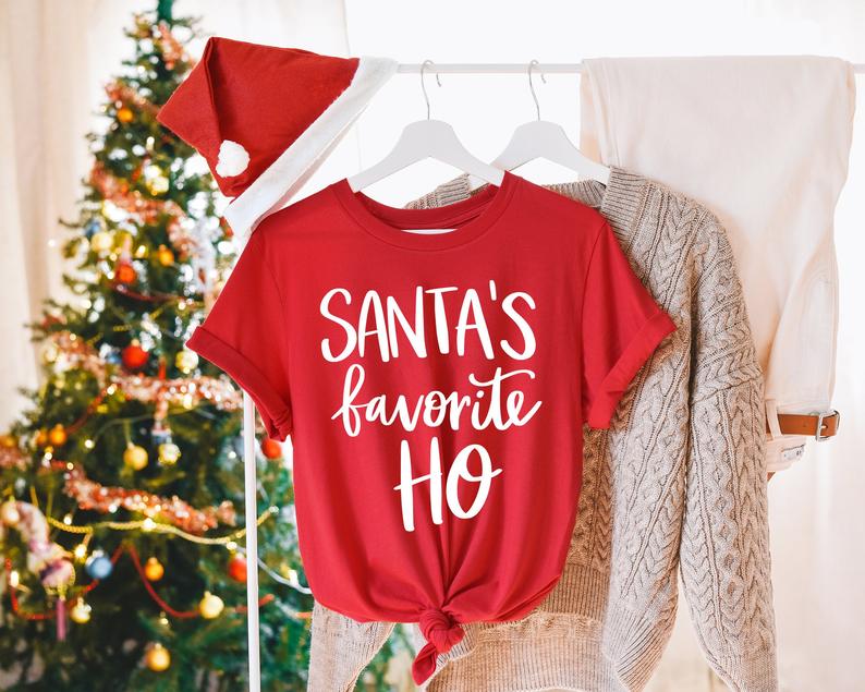 santa and santas favorite ho shirts